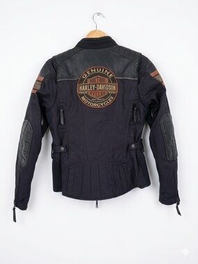 Harley-Davidson Black Motorcycle Jacket with Brown Logo Patch